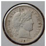 1907 O Barber Silver Dime