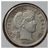 1910 Barber Silver Dime