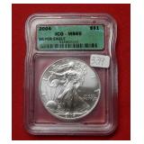 2004 Silver Eagle 1oz ICG MS69