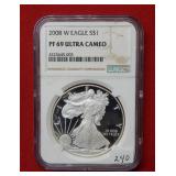 2008 W Silver Eagle 1oz NGC PF69 Ultra Cameo