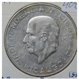 1956 Mexico Silver 10 Peso Coin