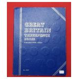 34 Great Britain Brass Three Pence Coins