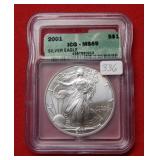2001 Silver Eagle 1oz ICG MS69