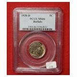 1938 D Buffalo Nickel PCGS MS66