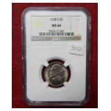 1938 S Jefferson Nickel NGC MS66