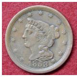 1853 Half Cent - Brown