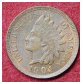 1904 Indian Head Cent - Red & Brown