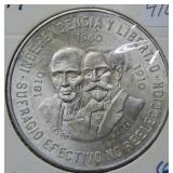 1960 Mexico Silver 10 Peso Coin