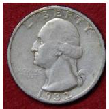 1932 S Washington Silver Quarter Coin