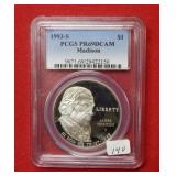 1993 S Madison Comm $1 PCGS PR69 DCAM