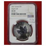 2021 Canada Silver $5 Maple Leaf NGC MS68
