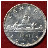 1951 Canada Silver Dollar