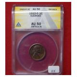 1922 D Lincoln Wheat Cent ANACS AU50 Details