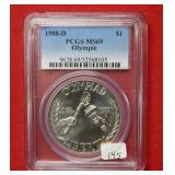 1988 D Olympic Comm $1 PCGS MS69