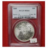 1885 Morgan Silver Dollar PCGS MS64