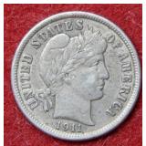 1911 Barber Silver Dime