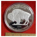 1oz .999 Silver Large Buffalo Round