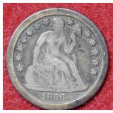 1856 O Seated Liberty Silver Dime