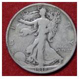 1918 S Walking Liberty Silver Half