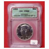 1964 Kennedy Silver Half Dollar ICG PR69
