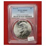 1971 S Eisenhower Silver Dollar PCGS MS65