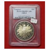 1989 S Congress Comm $1 PCGS PR69 DCAM