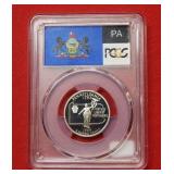 1999 S Pennsylvania Silver Quarter PCGS PR69 DCAM