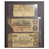 (3) Civil War Notes - 50 Cent - $5 - $20