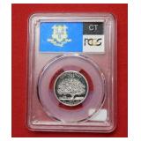 1999 S Connecticut Silver Quarter PCGS PR69 DCAM
