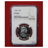 1960 Franklin Silver Half Dollar NGC PF68 Star