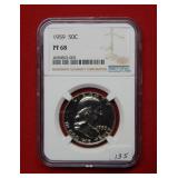 1959 Franklin Silver Half Dollar Coin NGC PF68