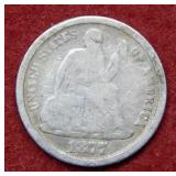 1877 CC Seated Liberty Silver Dime