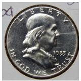 1955 Proof Franklin Silver Half Dollar