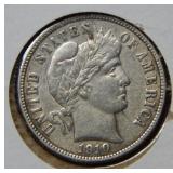 1910 Barber Silver Dime