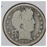 1897 O Barber Silver Quarter
