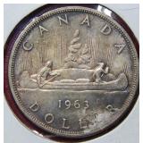 1963 Canada Silver Dollar