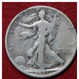 1921 S Walking Liberty Silver Half