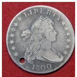 1800 Bust Silver Dollar - Holed