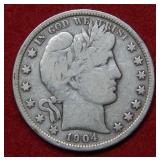 1904 Barber Silver Half Dollar Coin