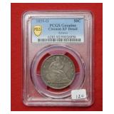 1885 O Seated Liberty Silver Half PCGS Cleaned XF
