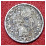 1906 Barber Silver Dime