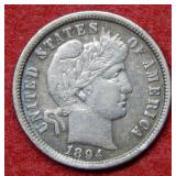 1894 Barber Silver Dime
