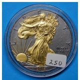 2014 Silver Eagle 1oz - Gold Colorized