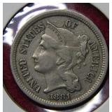1881 Three Cent Nickel