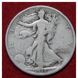 1918 S Walking Liberty Silver Half Dollar Coin