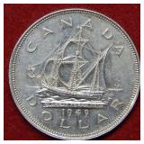 1949 Canada Ship Silver Dollar Coin