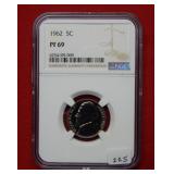 1962 Jefferson Nickel NGC PF69