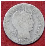 1904 S Barber Silver Dime
