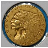 1914 D US $2.50 Gold Coin