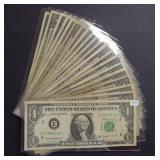 (20) 1863 $1 Federal Reserve Notes - Circulated